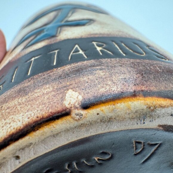 Mara Mexico Signed Pottery Mug Sagittarius Zodiac Sign Mexican Pottery - Picture 3 of 10